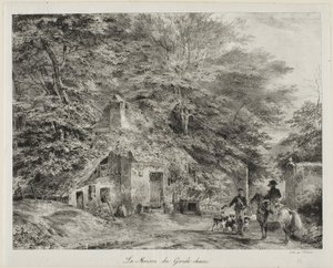 A casa de campo do guarda-caça, do Álbum de 1826 de Nicolas Toussaint Charlet