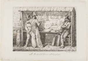 O vendedor de litografia de Nicolas Toussaint Charlet