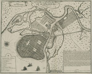 Mapa de Petersburgo, 1717