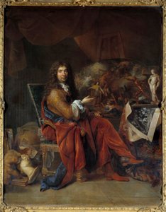 Retrato de Charles Lebrun (Le Brun) (1619-1690), primeiro pintor do Rei Luís XIV Pintura de Nicolas de Largilliere (1656-1746) Dim. 2,32 x 1,81 m. Paris. Museu do Louvre