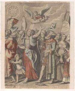 Procissão Triunfal de Cristo com Figuras do Antigo e do Novo Testamento (Parte Dois) O triunfo de Jesus Cristo (título no objeto) de Nicolas de Larmessin (I)