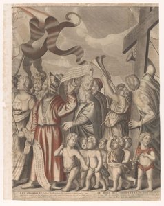 Procissão triunfante de Cristo com figuras do Antigo e do Novo Testamento (quarta parte)
Le triomphe de Jesus Christ (título sobre o objecto) de Nicolas de Larmessin (I)