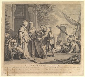 Le Calandrier des Vieillards O calendário dos velhos, da Suite dEstampes Nouve ..., do século XVIII.