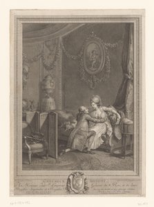 O momento feliz Slaapkamerinterieur com koppel op bed O momento feliz (título no objeto) de Nicolas de Launay (goudsmid)