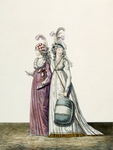 Vestidos de noite, fig. 34 e fig. 35 de &39;The Gallery of Fashion&39;, 1797