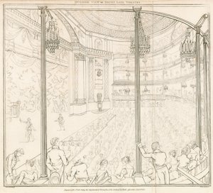 Vista interior, de, drury, pista, teatro, londres de Nicolaus von Heideloff