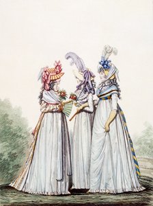 Vestidos De Manhã, fig. 16, fig. 17 e fig. 18 de "A Galeria da Moda", 1797