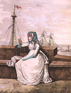 Vestido matinal, fig. 71 da "Galeria da Moda" de Nikolaus Heideloff, Vol II Outubro 1795 (estampado) de Nicolaus von Heideloff