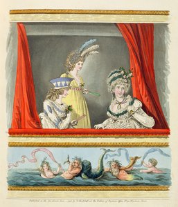 Vestidos de ópera de Nikolaus Heideloff, "Galeria da Moda" Vol. II, junho de 1796 (impresso)