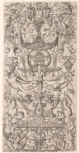 Painel Ornamental com Gaiola de Pássaro de Nicoletto da Modena