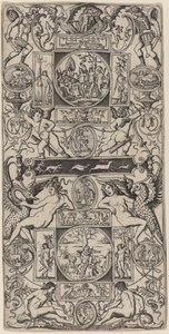 Painel Ornamental com Orfeu e o Julgamento de Paris de Nicoletto da Modena