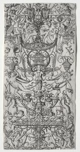 Painel Ornamental com Gaiola de Pássaro de Nicoletto da Modena