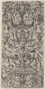 Painel de ornamento com uma gaiola de Nicoletto da Modena