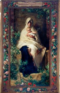 Pintura de Nossa Senhora da Oliveira de Niccolo Barabino (1832-1891) Genes do século XIX, Chiesa di Santa Maria della Cella