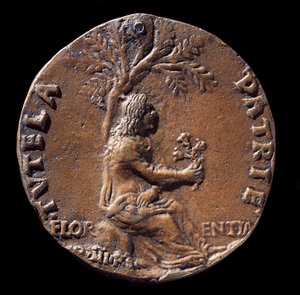 Medalhão representando Lorenzo de Medici, conhecido como o Magnífico (bronze de Nicolo Spinelli