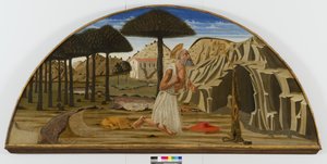 São Jerônimo no deserto, 1450-80 de Nicolo di Maestro Antonio dAncona