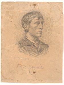 Retrato do pintor Frits Kraul (1862-1935) em 3/4 de perfil