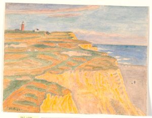 As encostas e o farol de Bovbjerg