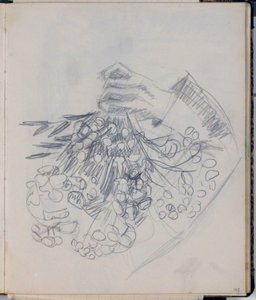 O braço direito de H. C. Andersen. Esboço para "Prado por Nysø" (Odense)