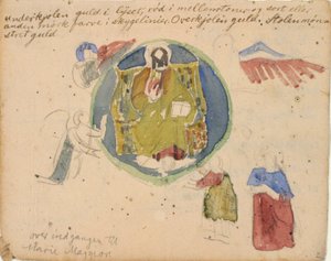 Copie após mosaicos cristãos primitivos, bem como notas coloridas de Niels Larsen Stevns