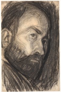 Auto-retrato. Cabeça 3/4 de perfil para a direita