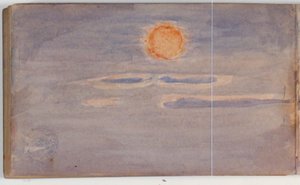 Estudo de nuvem com pôr do sol de Niels Larsen Stevns