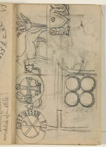 Estudos de diferentes ornamentações de lápides de Niels Larsen Stevns