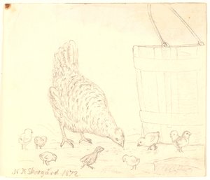 Uma galinha com pintinhos de Niels Skovgaard