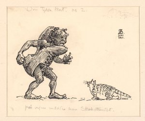 Ilustração para o gato gordo de Niels Skovgaard