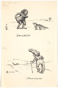 Dois rascunhos de "The Fat Cat" de Niels Skovgaard