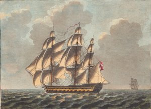 Um navio dinamarquês navegando quase ao vento