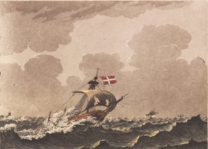 Um navio maltratado, sinalizando saques