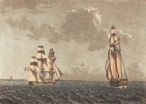 Um navio girando, e um vendaval com vento lateral