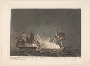 A batalha entre o brigue Lougen e um brigue inglês, 14 de março de 1808 de Niels Truslew