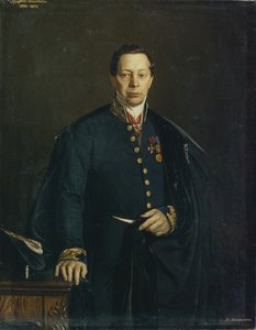 Retrato do artista Pyotr Basin 1794-1881, 1857 de Nikanor Leontievich Tiutriumov