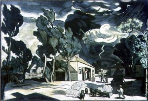 Paisagem com tempestade (óleo sobre tela)