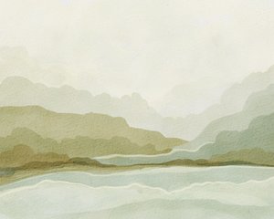 Montanha e Vale em Aquarela de Nikita Jariwala