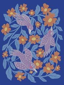 Pássaros e flores caprichosos de Nikita Jariwala