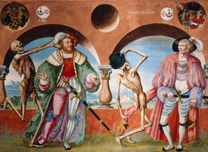 Morte, Duque e Conde do ciclo Dança da Morte de Albrecht Kauw de Niklaus Manuel