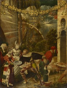 A decapitação de São João Batista, c.1517 (óleo sobre madeira de pinho) de Niklaus Manuel