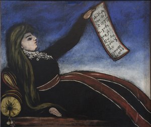 Femme georgienne sur un canape - Mulher georgiana num sofá par Pirosmani (Pirosmanashvili), Niko (1862-1918). Óleo sobre oleado, tamanho : 99x106
