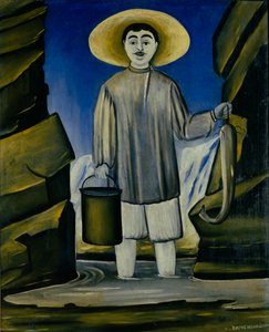 Pescador entre as rochas de Niko Pirosmani