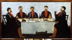 A festa dos cinco príncipes. de Niko Pirosmani