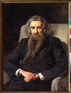 Portrait du philosophe et ecrivain Vladimir Solovyov (Soloviev, Solovev) (1853-1900) (Retrato do Filósofo e Autor Vladimir Solovyov) - Peinture de Nikolai Alexandrovich Yaroshenko (Yarochenko) (1846-1898), óleo sobre tela