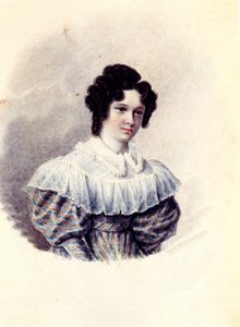 Retrato de Alexandra Ivanovna Davydova 1802-1895, esposa de Decembrist Vasily Davydov, 1830-1839