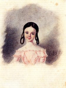 Retrato de Sofia Muravyova, filha do dezembrista Nikita Muravyov, 1833-1835