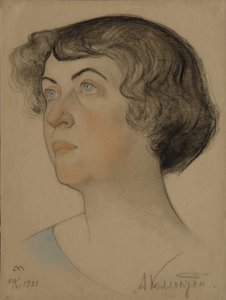 Retrato de Alexandra Mikhailovna Kollontai 1872-1952, 1921