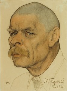 Retrato do autor Maxim Gorky 1868-1939, 1921
