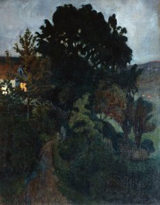 Crepúsculo de outono no jardim de Nikolai Astrup