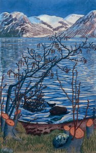 pássaro na pedra de Nikolai Astrup